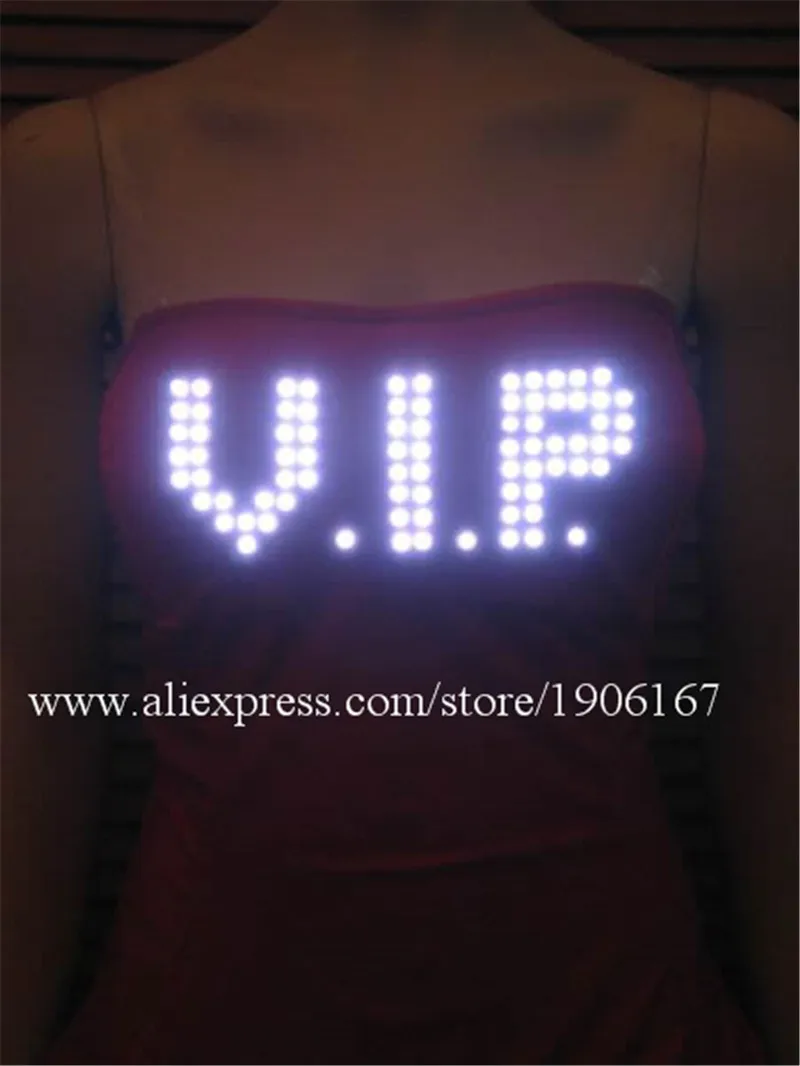 New Led Light Up Luminous Glowing Costume Camisole Clothes Stage Performance Women Vest Clothing Costume Novelty Gift02