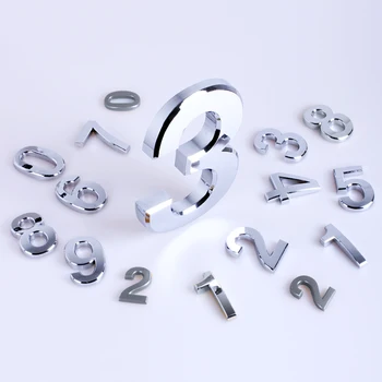 

Silver Number Modern Plaque Number House Hotel Door Address Digits Sticker Plate Sign 0-9