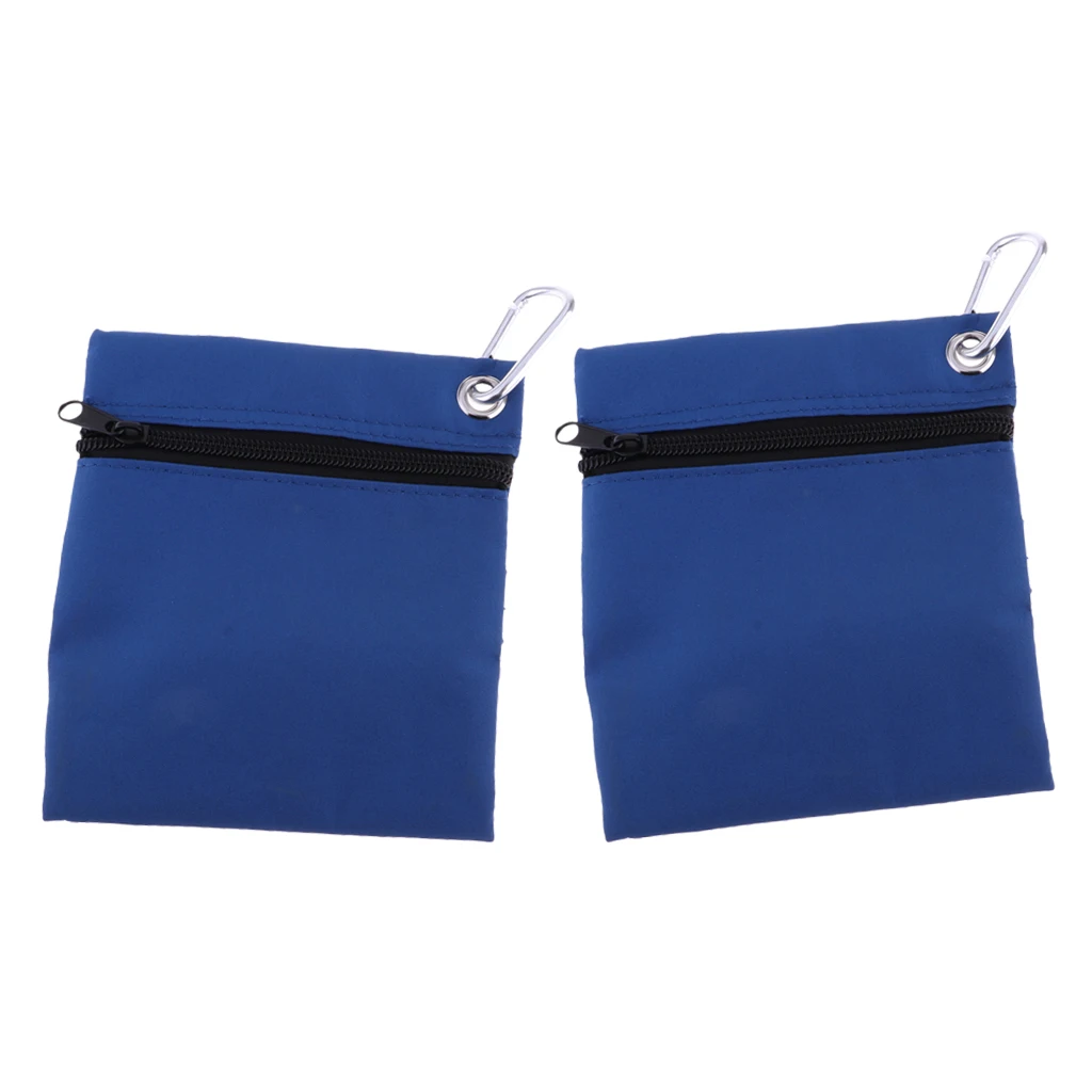 2pcs Portable Golf Tee Ball Storage Bag Golfball Carry Bag Pouch With Clip Club Accessories