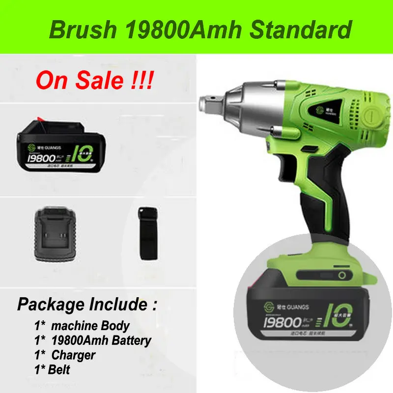 25800Amh Brushless Cordless Electric Wrench Impact Socket Wrench Li Battery Hand Drill Hammer