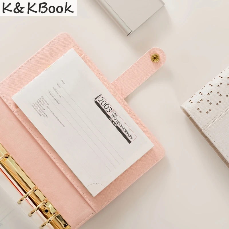 K & KBOOK KK005 пустотелый кожаный блокнот А5 А6 спиральный молочный s и дневники милый