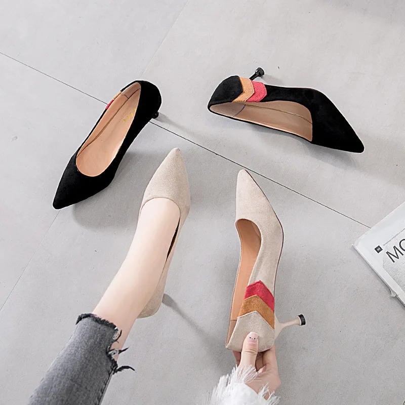 

BZBFSKY New women shoes high heel Female Tiny-heeled Tip-toed Single wedding shoes luxury shoes women zapatos de mujer