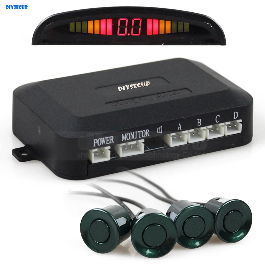 

DIYSECUR Car Parking Radar Sensors Backup Radar System with LED Backlight Display + 4 Sensors