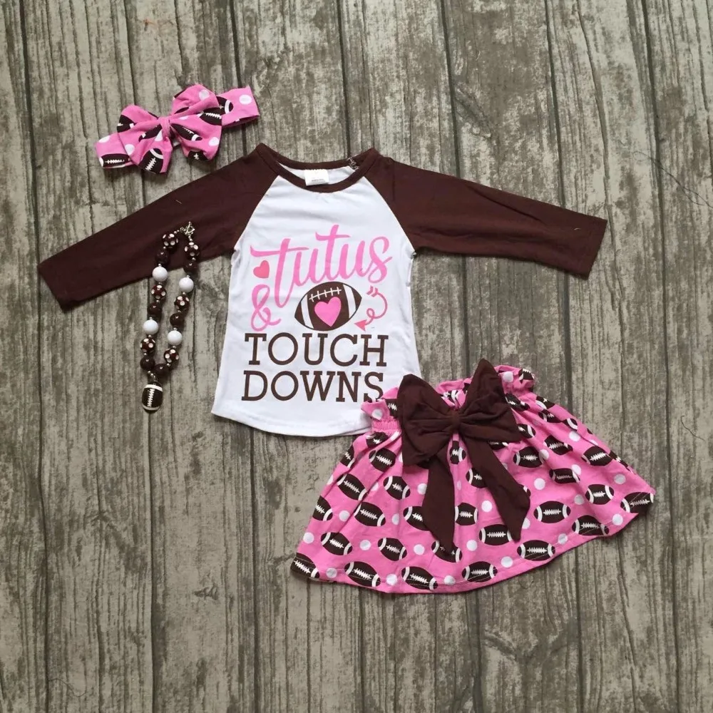 Футбольная Одежда tutus осенняя бутиковая юбка для маленьких девочек с оборками