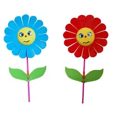 Улыбка ветряная мельница в виде подсолнечника ветер Spinner деревянная ручка детская игрушка газон сад двор вечерние украшения открытый подарок