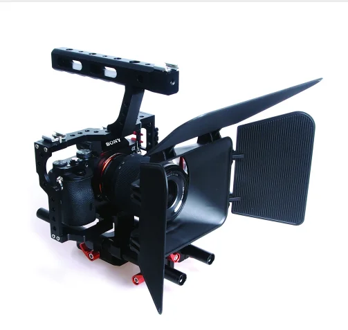 Алюминий сплав ручной Камера видео Поддержка комплект клетка комплект с последующей фокусировки Matte Box для sony A7S A7 A7R A7RII a7SII GH4