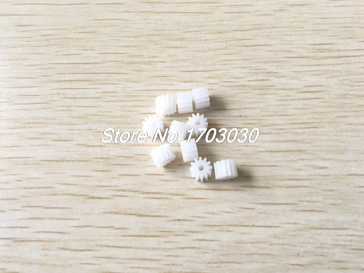 50Pcs 7mm x 2mm 12 Teeth Plastic Gear Wheel for Toy Car Motor Gearbox Spindle