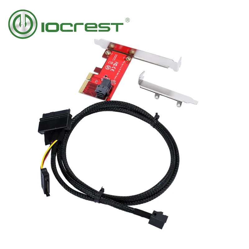 Карта iocest PCIe на U.2 4 полосная карта Gen 3 /4 Для 2 5 дюймового Nvme SSD с кабелем Mini sas (SFF 8643)
