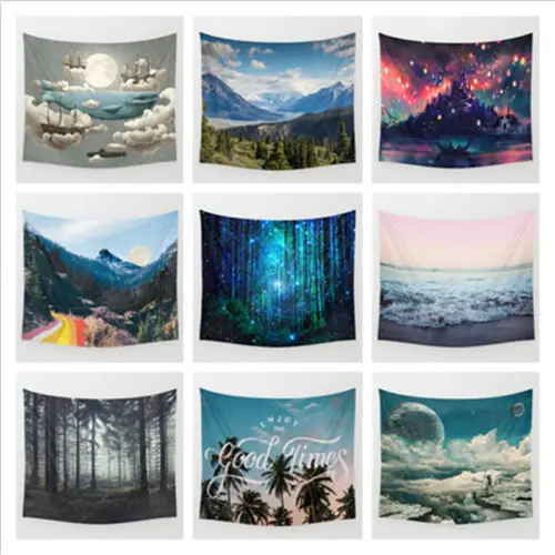 

1Pcs Fairy Forest Hanging Wall Tapestry Bohemian Hippie Throw Bedspread Slipcover Cover Case Taperstry Home Decals 130x150cm