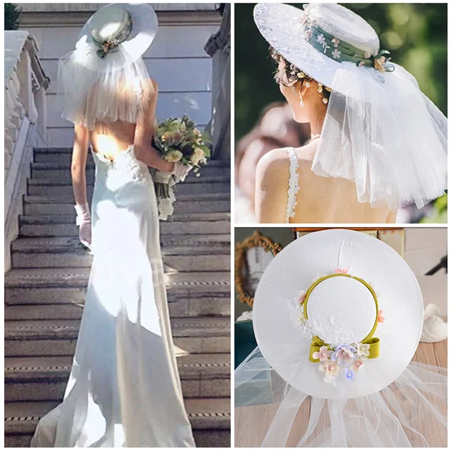 2016 New Bridal Hats Handmade Gauze Lace Flower Vintage Elegant Hair 2016 New Bridal Hats Handmade Gauze Lace Flower Vintage Elegant Hair Headdress Wedding Hat Bride Veil