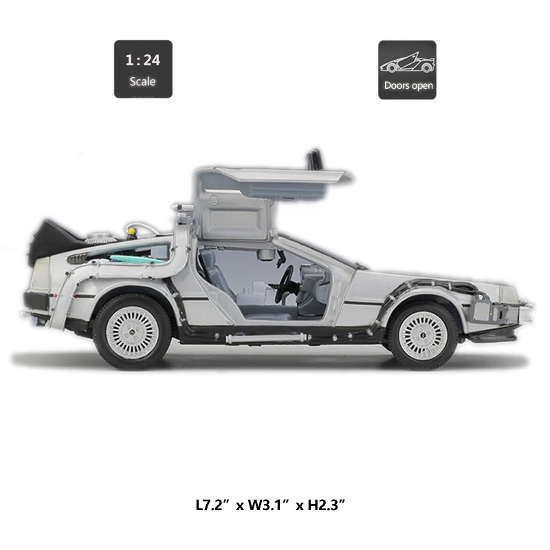 HOMMAT имитация МАСШТАБА 1:24 Welly DeLorean DMC 12 BTTF 1/2/3 модель автомобиля из сплава игрушка
