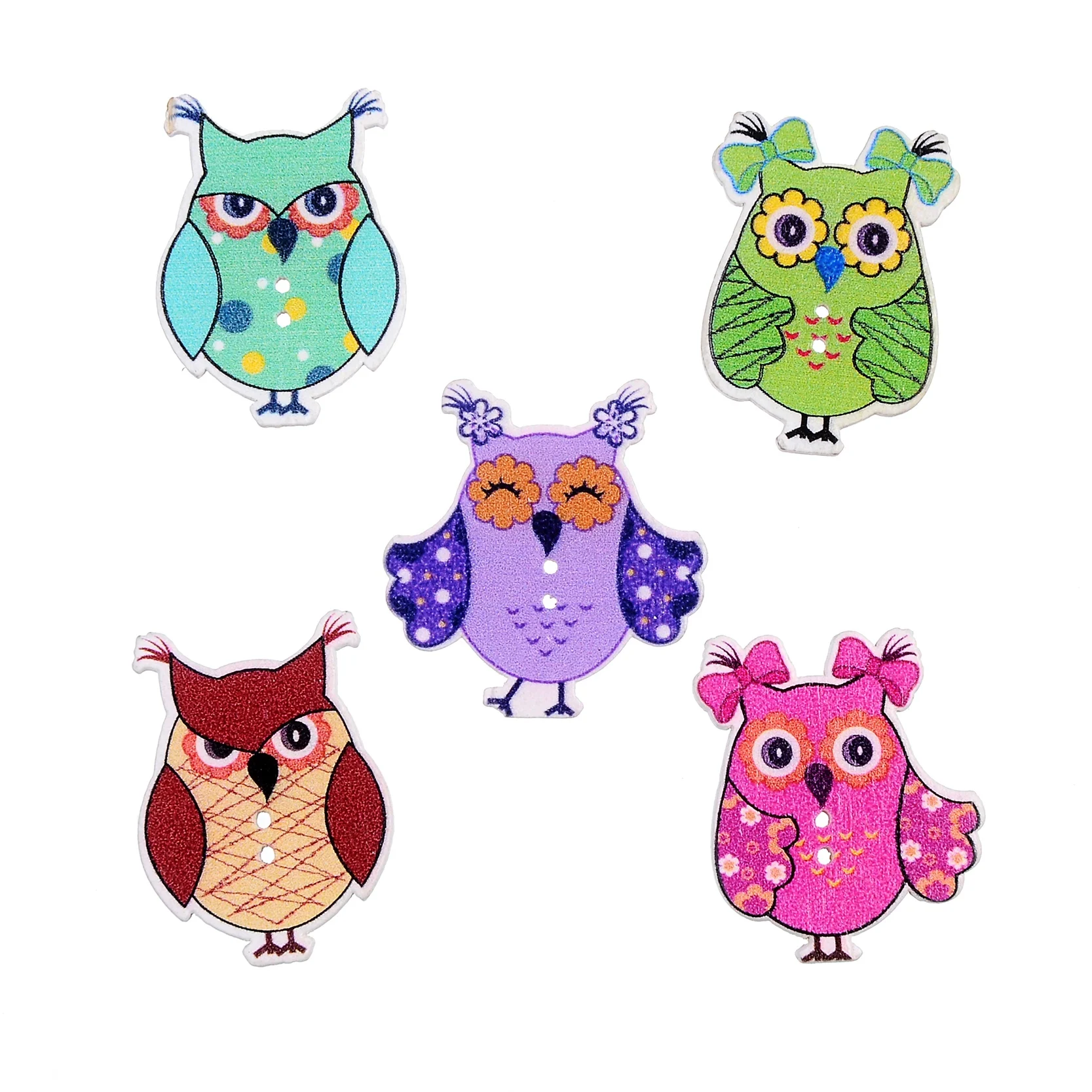 50pcs 33mm Big Wood Button 2 Holes Baby Show Craft Sewing