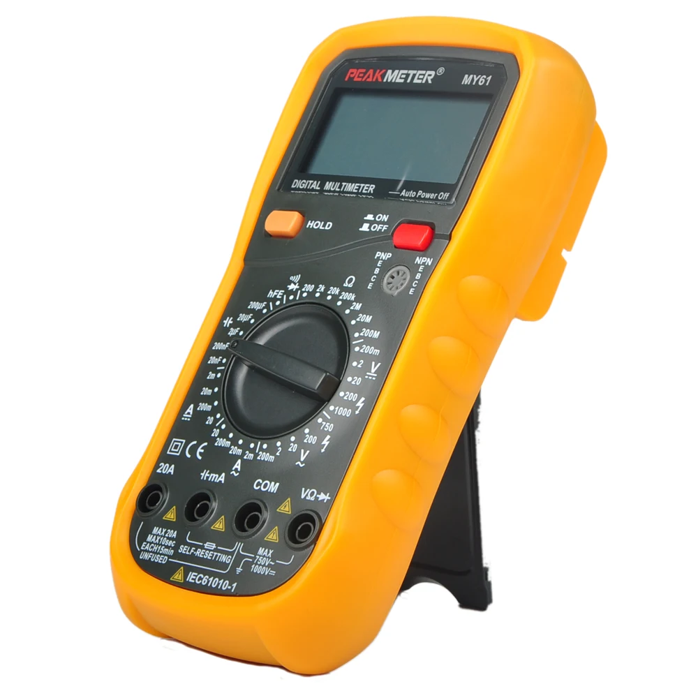 

PEAKMETER MY61 Digital Multimeter AD DC Resistance Capacitance & Transister Test Analog Multimetro Meter Ammeter Multitester