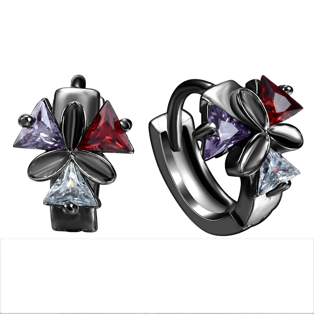 

fashion Color Zircon Earrings Summer New product black gold-color female jewelry for women wedding Accessories