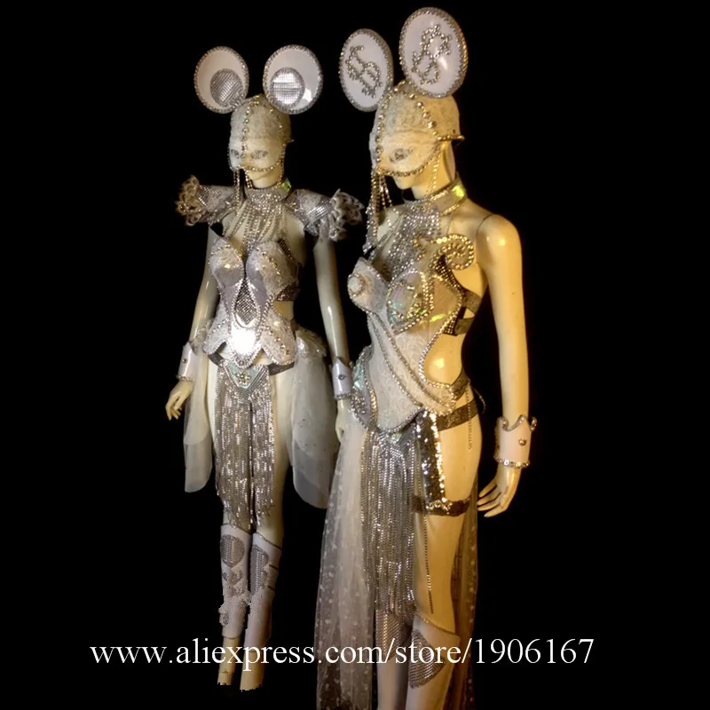 Ballroom Mickey Catwalk Shows Women Costume Carnival Victoria Sexy Lady Evening Dress Cabaret Stage Performance Dance DJ Clothes07