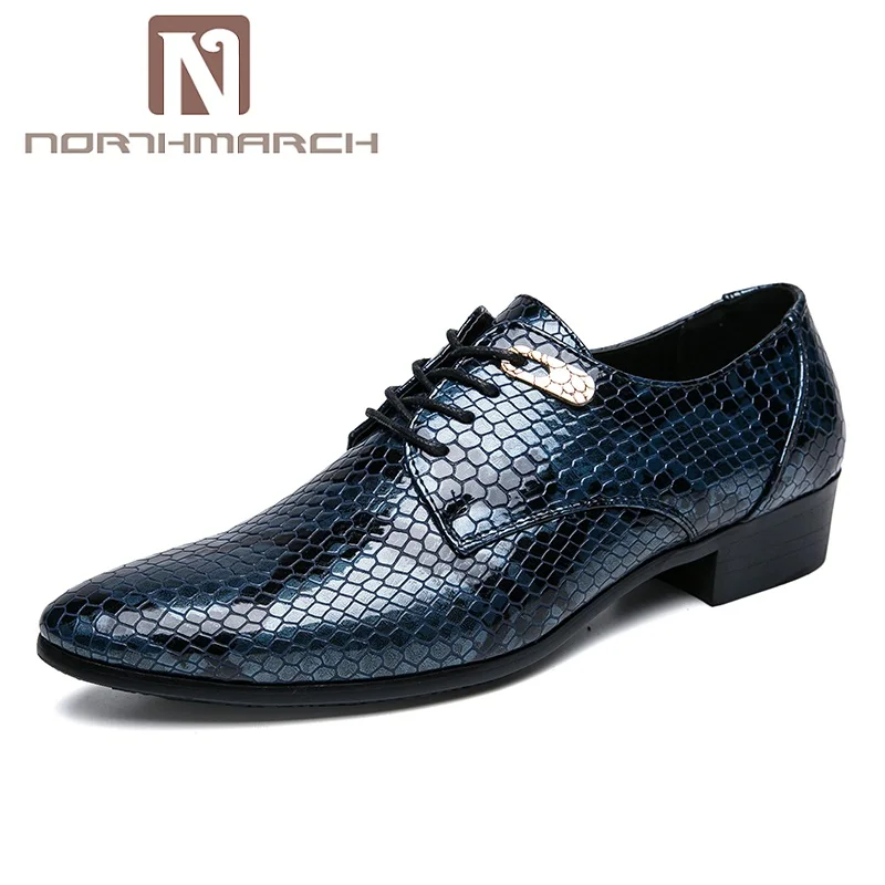 

NORTHMARCH Snake Skin Shoes Men Oxford Shoes For Men Lace Up Business Casual Men Shoe Brand Prom Shoes Men Chaussure Homme
