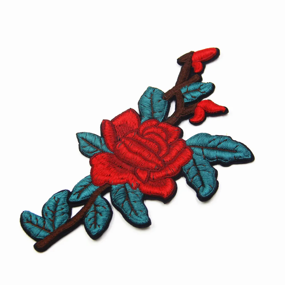 Red Flowers Patch Applique High Quality Floral For Clothing Embroidery Flower Patches DIY Decoration New Style | Дом и сад