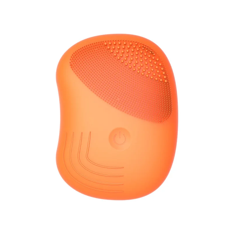 Электрическая Водонепроницаемая силиконовая щетка для чистки пор, косметическое очищающее средство для лица, средство для удаления акне, инструменты для ухода за кожей - Цвет: orange