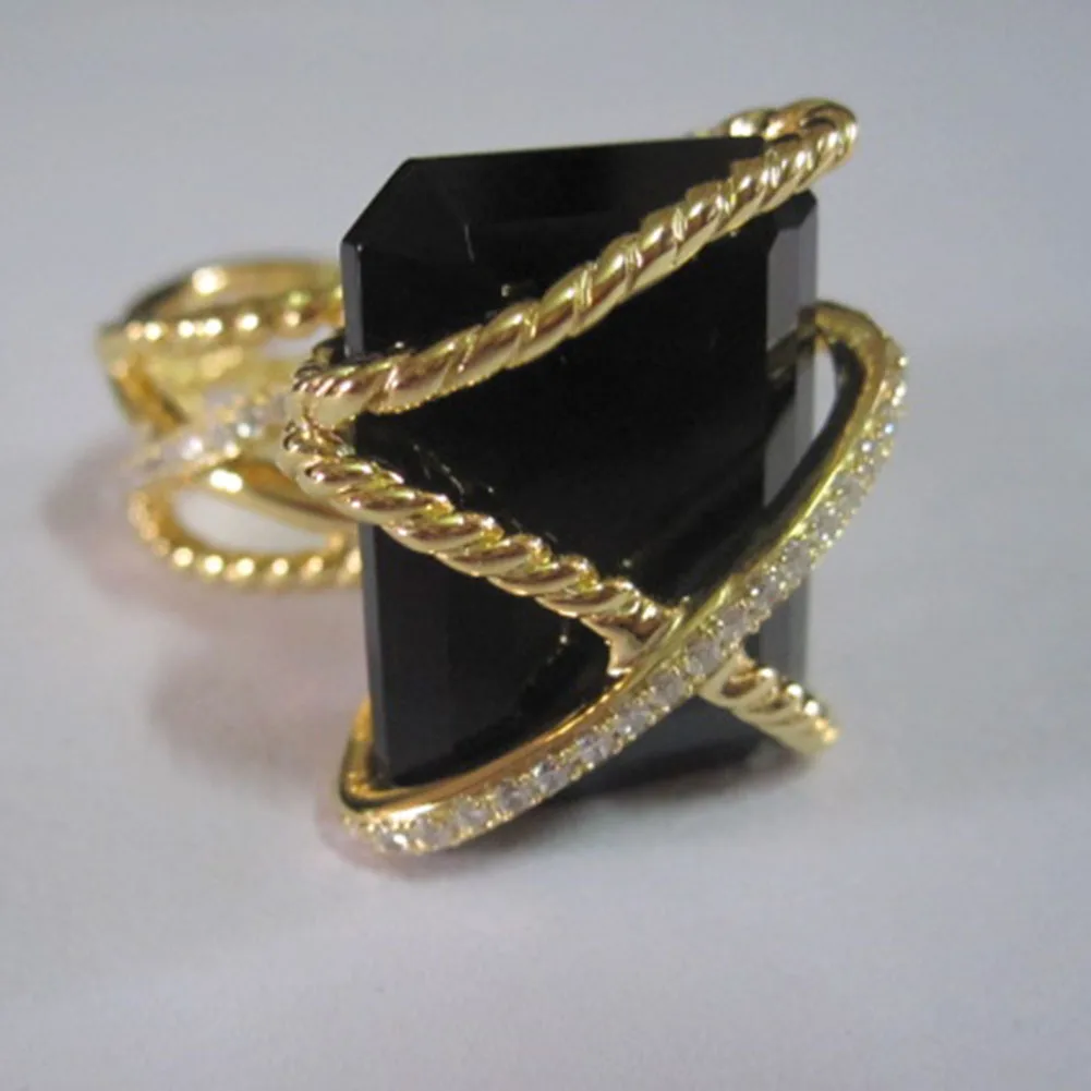 Золотые посеребрённые, ювелирные украшения 20x15 мм обмотка кабеля кольцо с морганитом камень "черный оникс" кольцо твердое серебряное женское кольцо