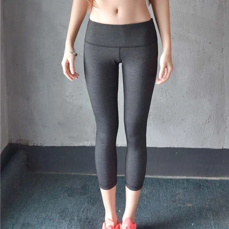 Wholesale High quality sports fitness knee length yoga pants bottom tight fitting quick drying