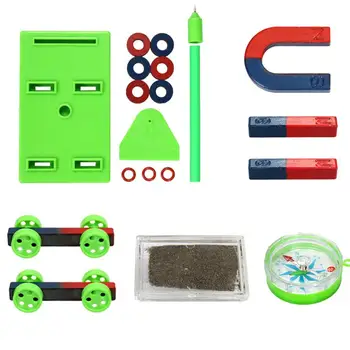 

DIY Bar Ring Horseshoe Compass Magnets Set Science Experiment Tool Kids Toy