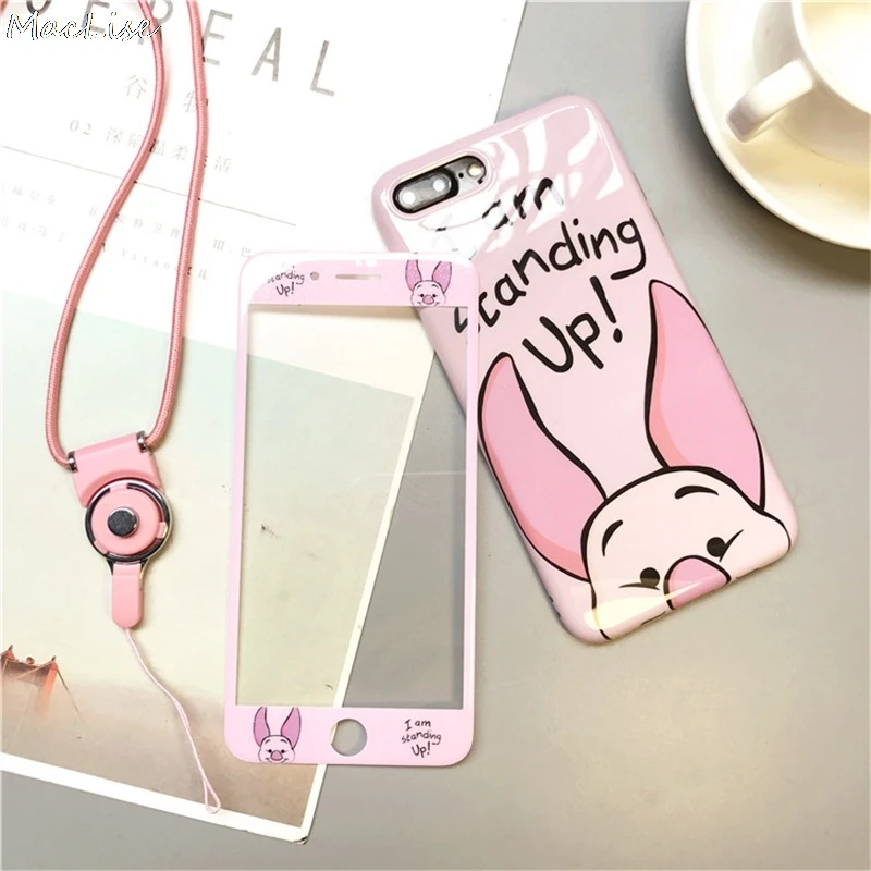 360 Full Cover Phone Case + Screen Protector for IPhone X 8 7 6 S 6S Plus for Iphone7 Iphonex Iphone8 Coque Cartoon TPU Cover