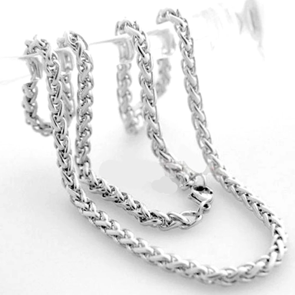 

Silver Gold Color Solid Necklace Curb Chains Link Men Choker Stainless Steel Chain Necklace Men Women Jewelry Fashion 2019