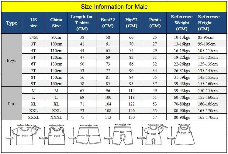 size for male