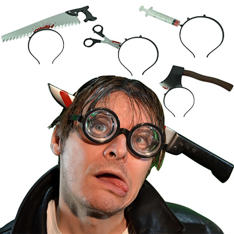 Buy Prank Halloween Toy Scary Bloody Props Fake Nail Through Head Tricky Magic