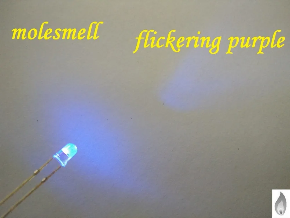 100 шт., 3 мм, фиолетовый светильник в форме свечи, мерцающий, ультра яркий, мерцающий, фиолетовый светодиодный Светодиодный s, 3 мм, прозрачная свеча, фиолетовый/УФ светодиодный светильник