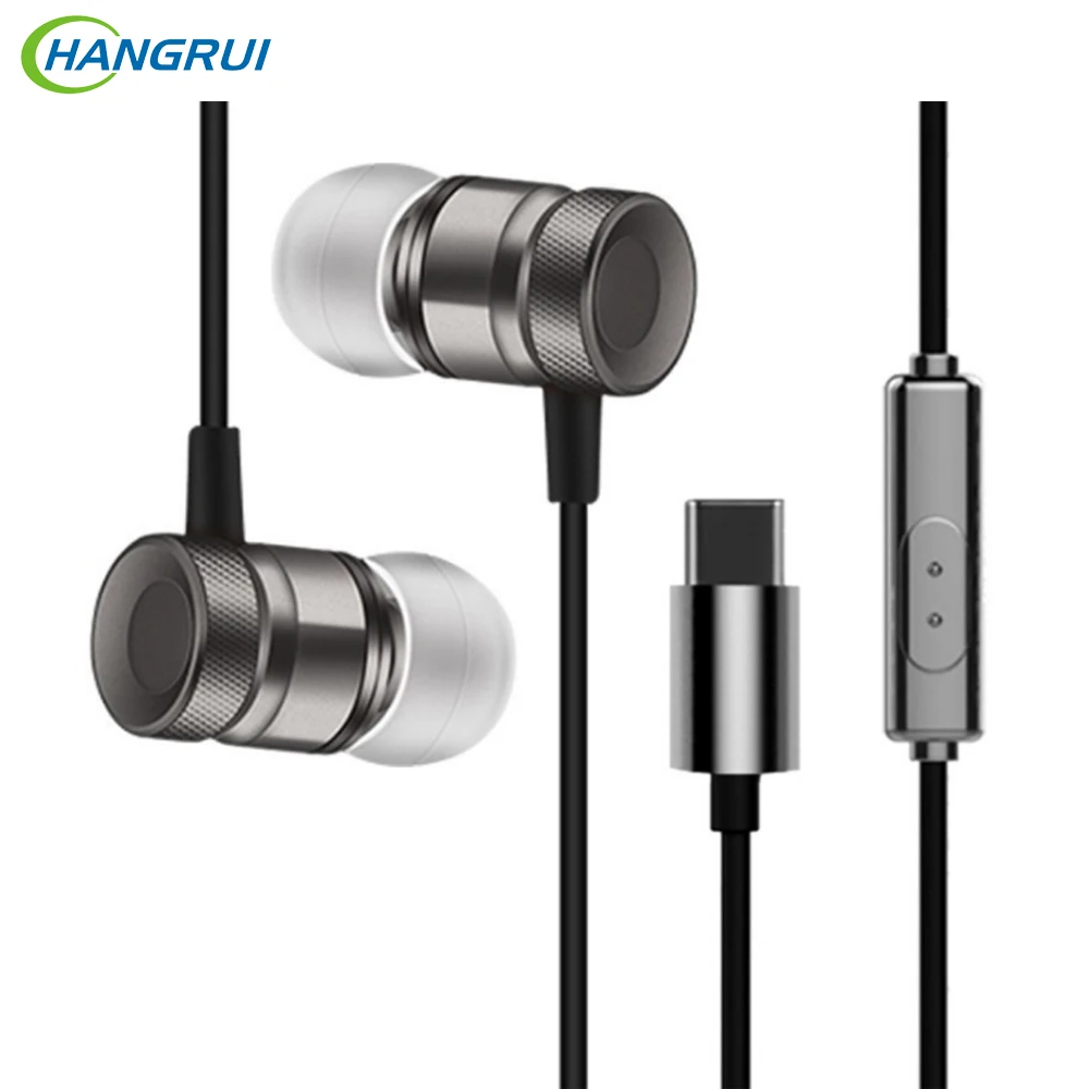 

Hangrui Type-C Earphone In Ear Metal Headset With Mic HiFi Stereo Earbud For Letv 2 Pro Max 2 Smartisan Nut Pro M6 Type-C Phone