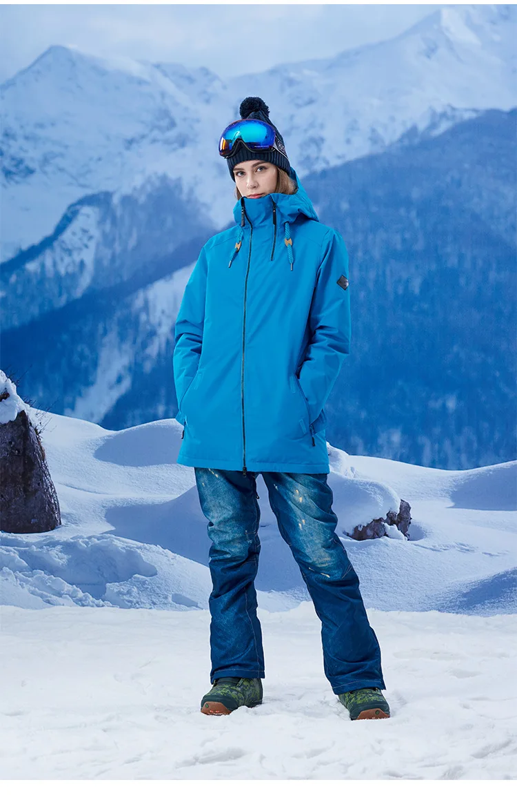 Gsou снег женская зимняя Лыжная куртка Открытый ветрозащитный дышащий водонепроницаемый сноуборд платье теплое новое качество XS S M L