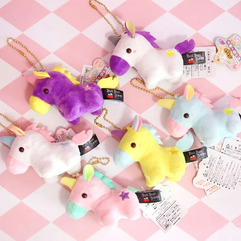 1 Pc Lovely Unicorn Plush toy keyring keychain bag pendant Soft Stuffed unicorn animals toys Plush doll Toys