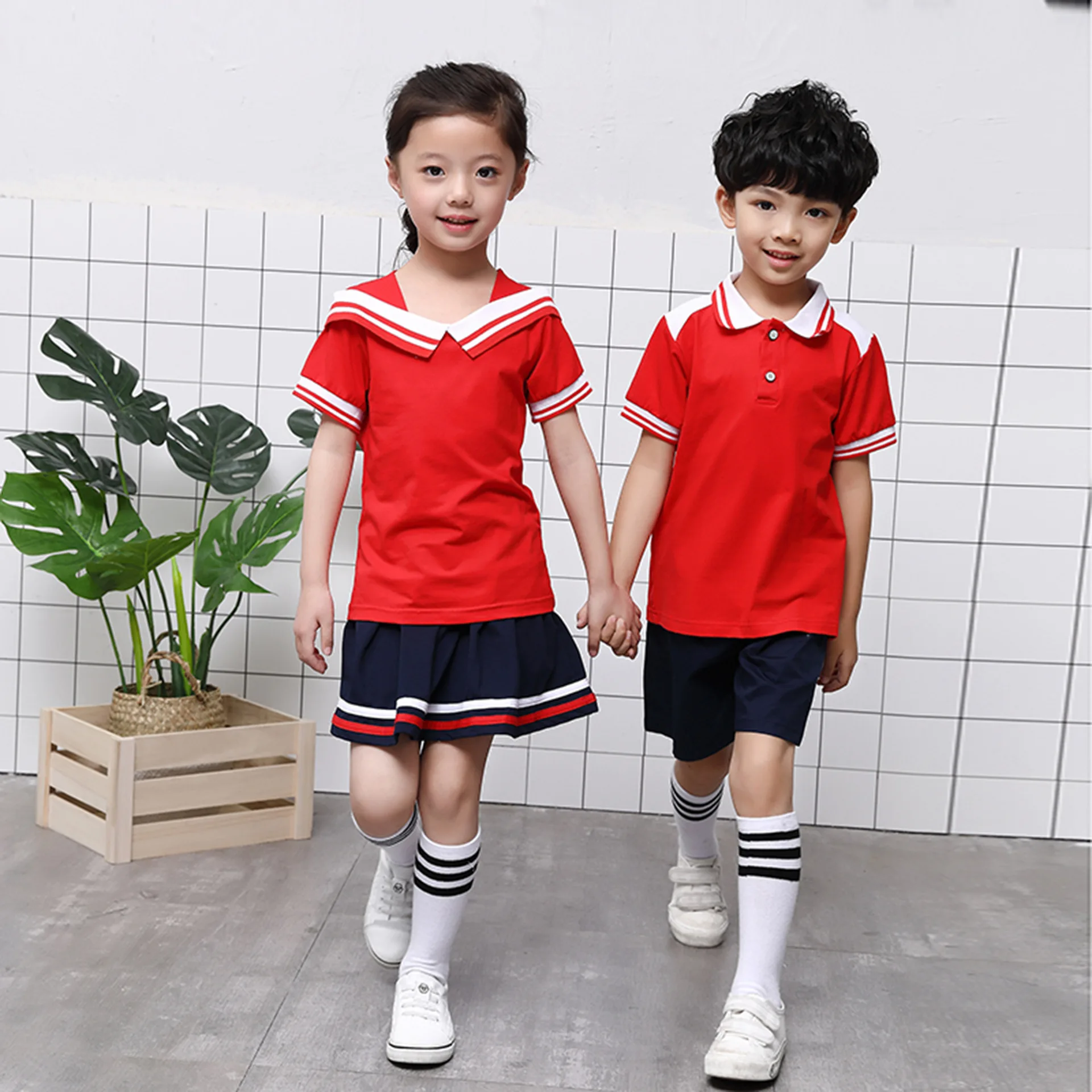 Kindergarten Uniform Summer Wear Short Sleeved Suit Children's Class