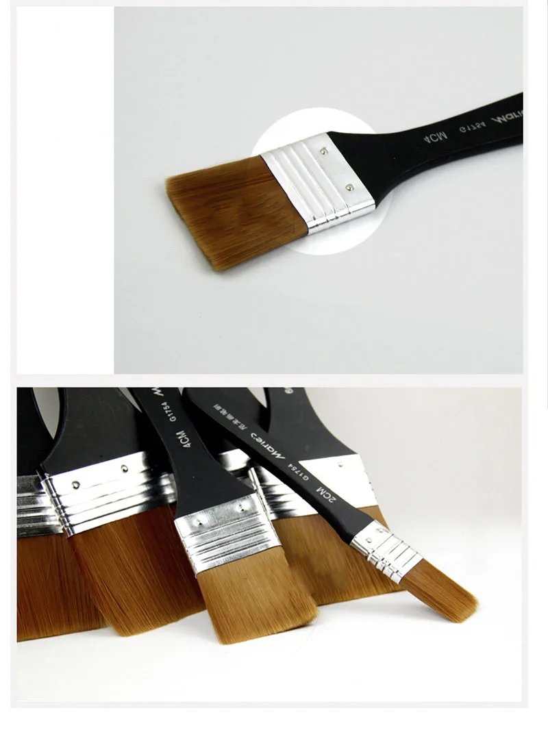 EZONE черная нейлоновая кисть для рисования волос с алюминиевой трубкой интерфейс деревянная ручка масляная акварельная картина инструменты товары для рукоделия