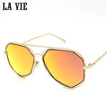 LA VIE 2016 de La Vendimia de Los Hombres de Metal gafas de Sol Polarizadas Espejo Recubrimiento piloto gafas de Sol para mujer gafas de sol de las mujeres #2605