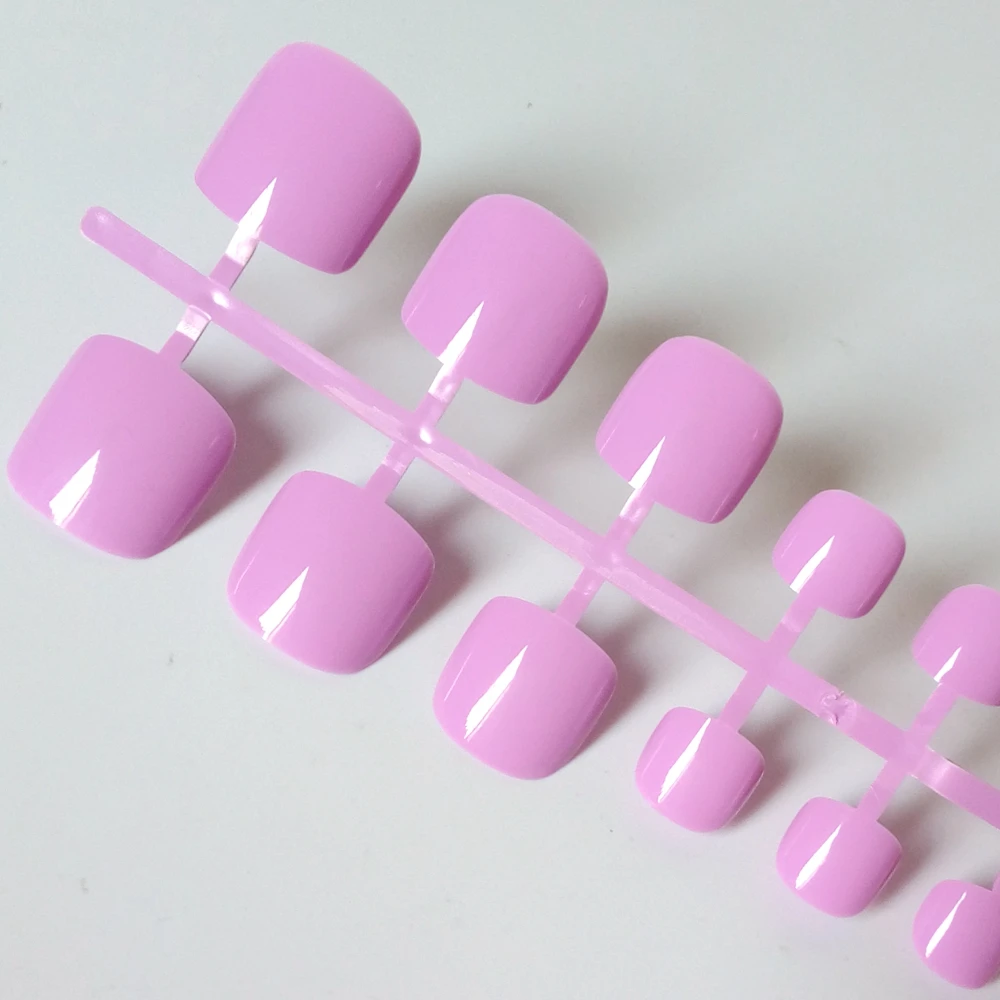 24 шт короткие накладные ногти для пальцев ног конфетные фиолетовые розовые обнаженные накладные ногти для ногтей Цвет дерево Сделай Сам дизайн ногтей маникюр украшение - Цвет: 316