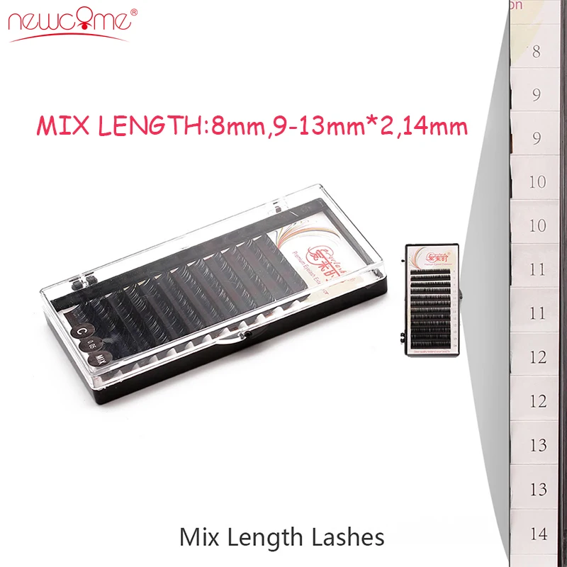 

NEWCOME 12 Lines 0.03-0.25mm Mix Eyelash Extension Korean Silk Volume Eyelashes Natural Eye lashes 3D Premium Eyelashes Makeup