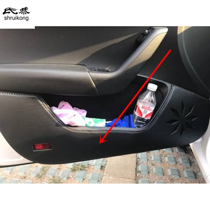 

4 шт./лот для 2015 2016 2017 SKODA Octavia автомобильные наклейки из искусственной кожи автомобильные аксессуары защита двери удар крышки