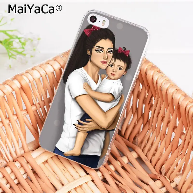MaiYaCa модные коричневые волосы для мамы и дочки Quee чехол для телефона для iphone 11 Pro 11Pro Max 8 7 6 6S Plus X XS MAX 5 5S SE XR