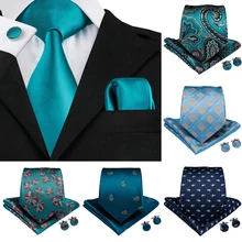 2019 DiBanGu Top Blue Mens Tie Clip 100% Silk Neck Tie 150cm Long Tie Hanky Cufflinks Tie for Men Business Wedding Party Tie Set 2019 DiBanGu Top Blue Mens Tie Clip 100% Silk Neck Tie 150cm Long Tie Hanky Cufflinks Tie for Men Business Wedding Party Tie Set