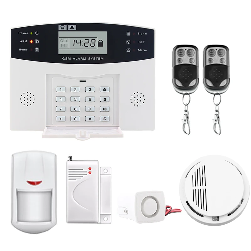 

Saful LCD Display Wireless Home Security GSM Alarm System SMS Smoke Sensor Russian/English/Spanish/French voice