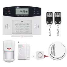 Saful LCD Display Wireless Home Security GSM Alarm System SMS Smoke Sensor Russian/English/Spanish/French voice