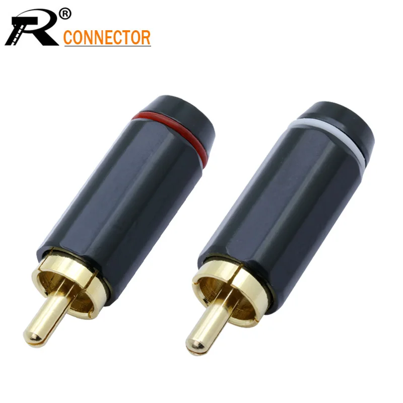 Высококачественный разъем RCA 10 шт./5 пар позолоченный штекер динамика кабель