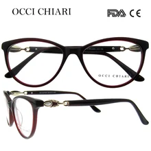 OCCI CHIARI оправа, женские очки,, дизайнерские, модные, ацетат, анти-синий жемчуг, оптические, женские, красные, W-CAPON