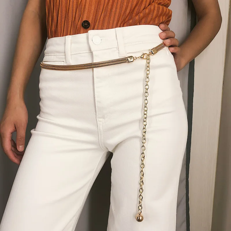 

2019 New Waistbands for Women Retro Gold Belts Autumn Winter Long Tassel for Party Jewelry Dress Waist Chain Coin Pendant Belts