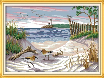 

Needlework embroidery DIY DMC Cross stitch pictures The narrow birds 14CT white canvas counted Cross-Stitching home decor crafts