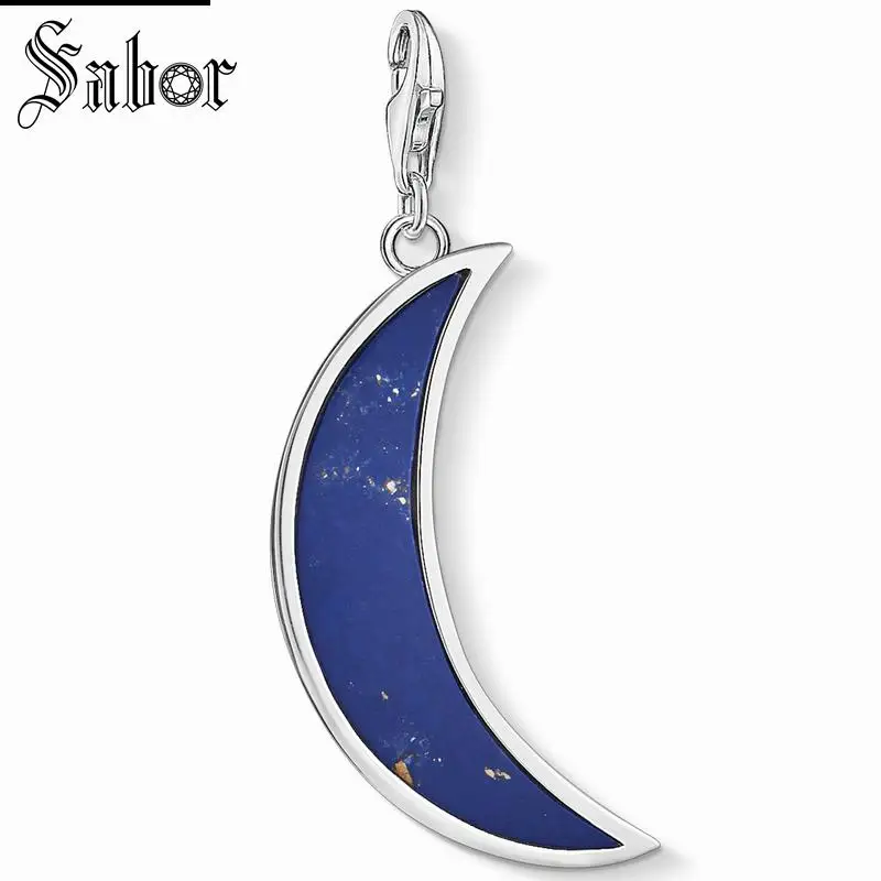 

thomas Dark Blue Moon Charm, gifts Jewelry For Women,2019 Spring New Gift 925 Sterling Silver Fit jewellery charms