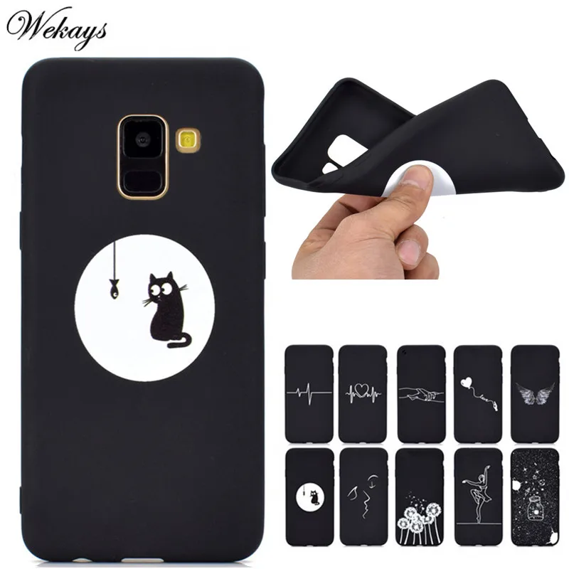 

Wekays Cover For Samsung A7 A8 Plus A9 2018 Cartoon Black Soft Silicone Case For Samsung Galaxy A7 A8 Plus A9 2018 Cover Cases