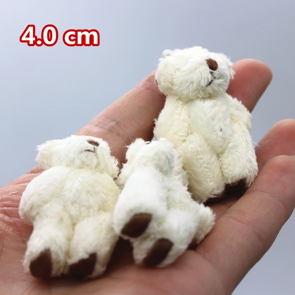 10pc 2colors 4 0cm high quality mini Joint Teddy Bear Plush Stuffed Wedding Box toy doll